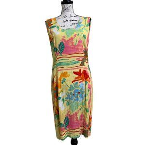 Jams World Women's Size 11 Dress Floral Sleeveless Dress M Multicolor Rayon Blen